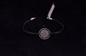 PULSERA PLATA CRUZ CON CUERO