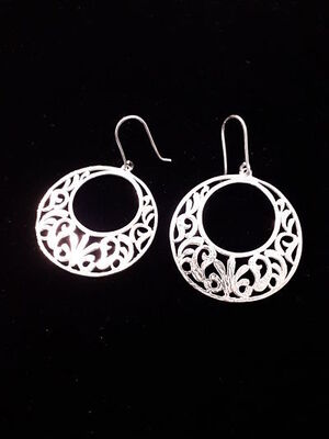 PENDIENTES DOBLE CIRCULO COLGAR PLATA