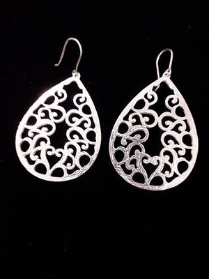 PENDIENTES PERA CALADOS PLATA COLGAR