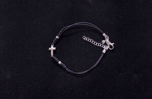 PULSERA CRUZ LISA ALGODON