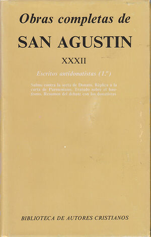 OBRAS COMPLETAS DE SAN AGUSTÍN. XXXII: ESCRITOS ANTIDONATISTAS (1.º): SALMO CONT