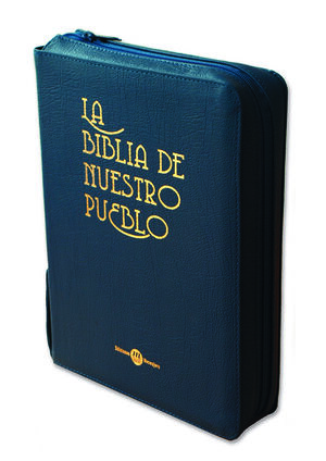 BIBLIA DE NUESTRO PUEBLO CUERO AZUL CREMALLERA