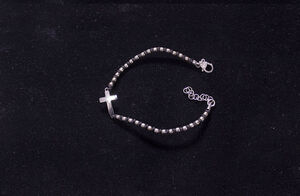 PULSERA CUERDA Y BOLA PLATA