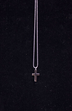 COLLAR CADENA BOLAS Y CRUZ