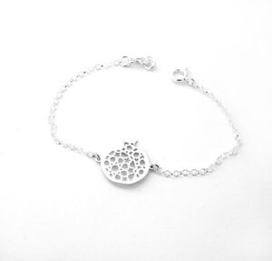 PULSERA PLATA CADENA GRANADA CALADA