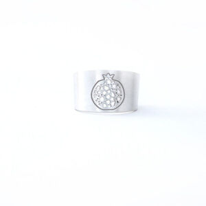 ANILLO PLATA ANCHO GRANADA CALADA