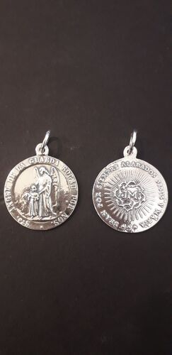 MEDALLA PLATA ANGEL GUARDA ANTIGUA