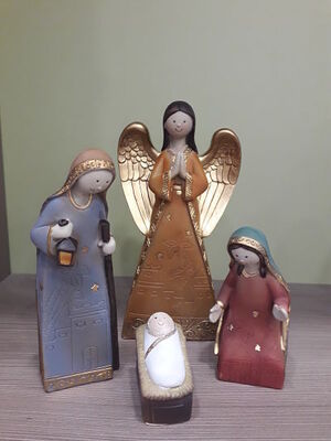 NACIMIENTO CON ANGEL 4PZS 17CM