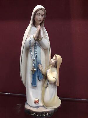 VIRGEN DE LOURDES CON BERNARDETTE 25CM